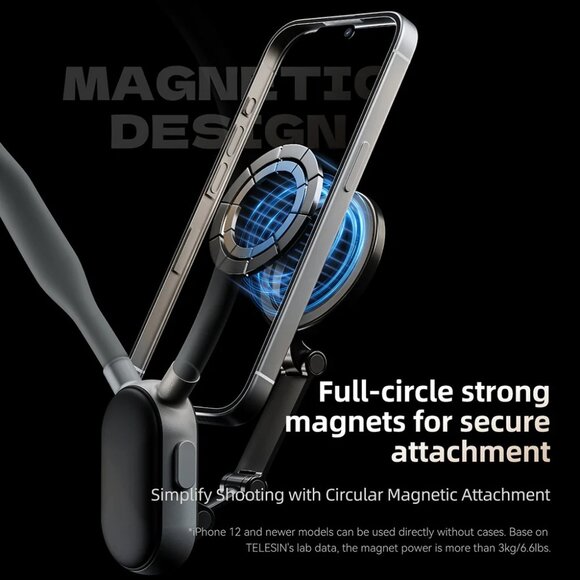 TELESIN MagSafe Neck Mount POV for iPhone 16/15/14/13/12 & Android - Picture 6 of 14